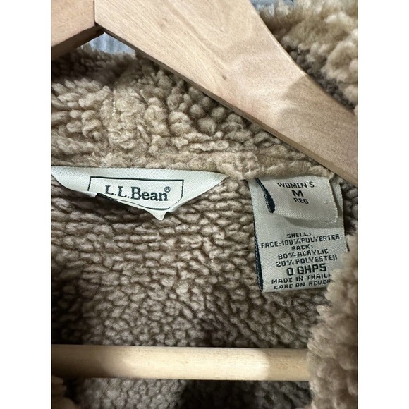 LL Bean Hooded Coat Sherpa Lined Toggle Closure Womens Size Medium Brown 0 GHP5 - Picture 9 of 13